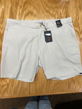 Goodman Chino Shorts Mens XL White Slash Pockets Golf Performance Activewear B61